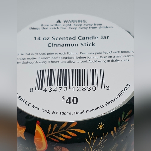 Xmas New Cinnamon Stick 14oz, 3 wick Jar Candle - Picture 2 of 4
